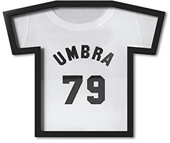 Umbra T-Frame Trikotrahmen – Bilderrahmen für Kinder und kleine Erwachsene T-Shirts und Fußballtrikots, Klein, Schwarz