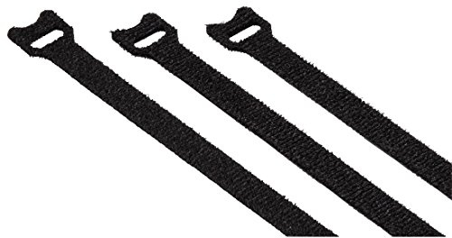 Hama kardborrband 10 x 125 mm 20 delar set återanvändbart kardborrspänne för kabel, bly, byxor (svart)
