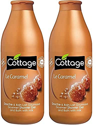 Cottage - Douche et Bain - Lait Gourmand - Le Caramel - Format Familial - 750 ml - Lot de 2
