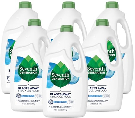 Seventh Generation Automatic Dishwasher Gel, 42-ounce Bottles, Pack of 6, Packaging May Vary, 6, 6