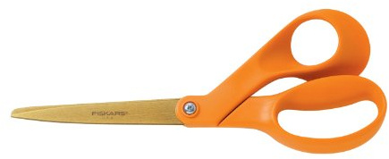 Fiskars 12-75817097 8-Inch Titanium Scissors, Offset Handle Grip
