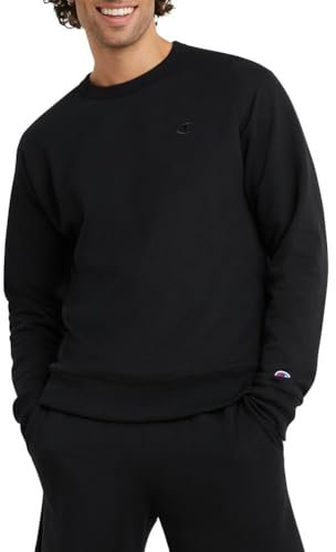 Champion Herren Powerblend Pullover Sweatshirt, Schwarz, L EU