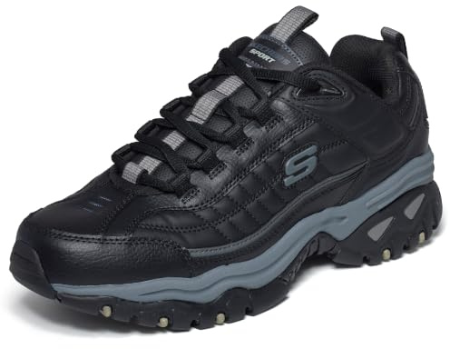 Skechers mens Energy Afterburn Shoes Lace-Up Sneaker, Black/Grey, 8.5
