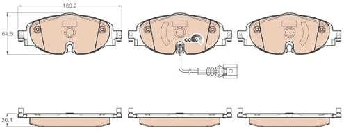 TRW GDB1956 Pastiglie Freno Set di 4 para Volkswagen T-Roc (A11, D11) 2017 - Assale anteriore e Altri Veicoli
