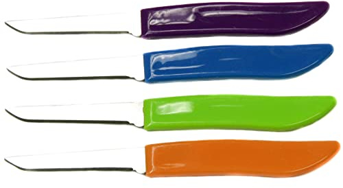 Chef Craft Select Paring Knife Set, 2.5 inch blade 6 inch in length 4 piece set, Assorted