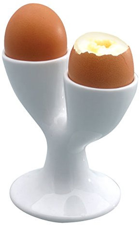 KitchenCraft Porcelain Double Egg Cup, 11 x 11 cm (4.5 x 4.5) - White
