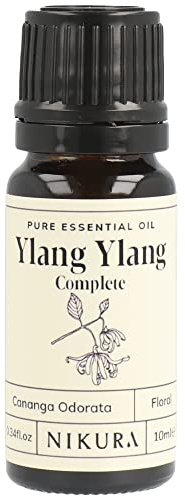 Nikura | Ylang Ylang (Complete) - 10ml - Essential Oil | Ylang Ylang Oil for Diffuser, Hair, Bath | Use in Aromatherapy Diffuser | Vegan, 100% Pure