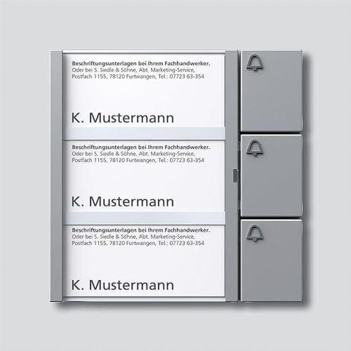 Siedle Tastenmodul 3 Tasten 1 mit N-System, TM 612-3 SM, silber metallic, 2544211