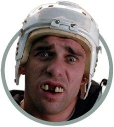 Maskworld - Eishockey-Spieler - Puck im Zahn - Fun Zähne - Künstliches Gebiss - Verkleidung Accessoire für Karneval, Halloween & Motto-Party