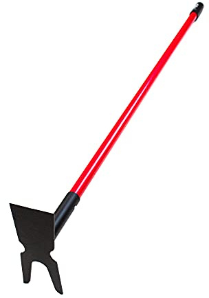 BULLY TOOLS 12-Gauge 2-Prong Weeding Hoe w/Fiberglass Handle - Ideal Heavy-Duty Gardening Tools for Weeding, Garden Soil Prep, Cultivating Beds - Built to Withstand Everyday Yard Work - Made in USA