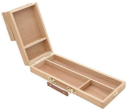 Paintersisters® Pinselbox 2 mit Pinselständer 35x14x5,8 cm, Pinselhalter, Utensilienbox für Künstlerpinsel, Pinselkasten, Pinselkoffer