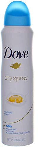 Dove Dry Spray Anti-Perspirant Deodorant, Nourished Beauty, 3.8 oz (4 Pack) (Bundle)