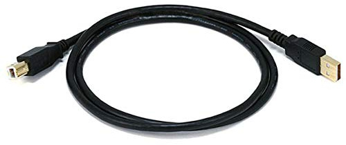 Monoprice USB-A Male to USB-B Male 2.0 Cable - 28/24AWG, Shielded, Gold Plated, 3 Feet, Black
