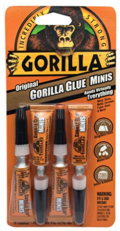 Gorilla Original Gorilla Glue, Brown, Waterproof Polyurethane Glue, Four 3 Gram Tubes (Pack of 1) - Expands Into Materials, All Purpose