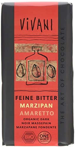 Vivani Chocolat Noir à l'Amaretto et au Massepain Bio 100 g - Lot de 5