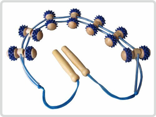 Massage-Rückenrollband Massageroller aus Holz mit Kunststoffnoppen