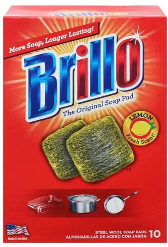 Brillo Steel Wool Soap Pads, Lemon, 10-Count