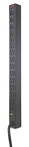 APC Rack Mount PDU, Basic 100V-120V/20A, (14) Outlets, 0U Vertical Rackmount (AP9551)