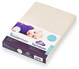 Träumeland TT04013 Spannbetttuch Tencel, beige, 60 x 120 + 70 x 140 cm