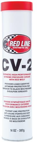Red Line 80402 High Performance CV-2 Synthetic Grease Cartridge with Red Moly, 14oz