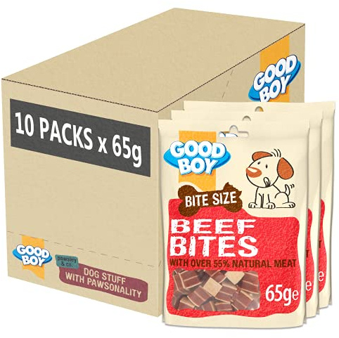 Good Boy - Bitesize Beef Bites - Dog Training Treats - Made with Over 55% Natural Meat - 65 g ℮ - Low Fat Dog Treats - Case of 10