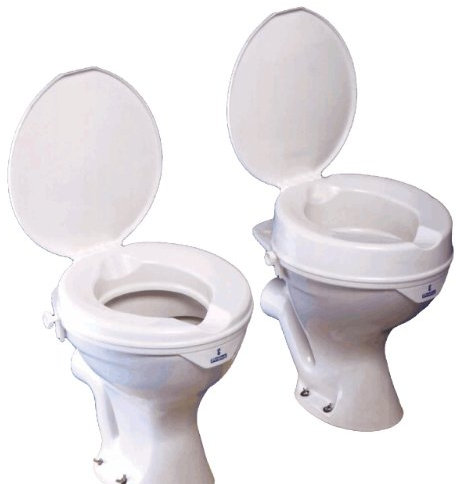 Raised Toilet Seat with Lid, Elevated Toilet Seat for Adults, Toilet Raiser for Elderly Adults, Pregnant Women, Disabled (2 inch)