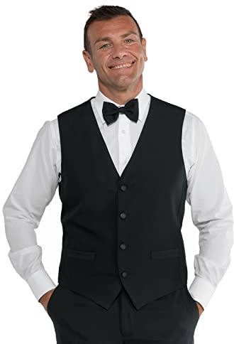 Isacco Gilet Unisex Nero, Nero, XL, 100% Poliestere, Bottoni con asola