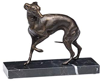 Hound Vento ottica scultura in bronzo figura caccia whippet scultura levriero