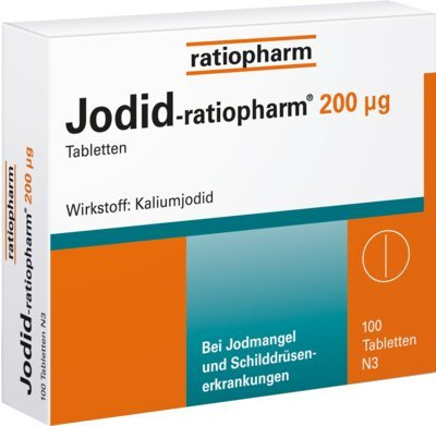 Jodid-ratiopharm 200 μg Tabletten – Zur Vorbeugung und Behandlung von Jodmangel und Schilddrüsenerkrankungen, 100 Tabletten
