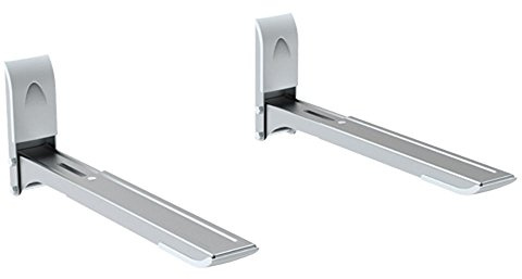 Cmple - Microwave Oven Steel L-Shaped Bracket, Microwave Wall Mount Shelf Bracket, Microwave Wall Stand Shelf Rack - SIL