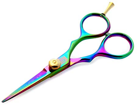 Professional Hair Cutting Scissors - 4.5 Inch Titanium Coated Hairdressing Scissors for Barbers & Personal Use - Presentation Case