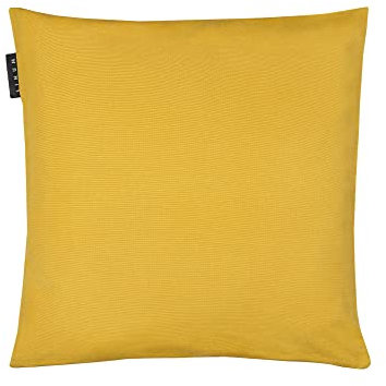 LINUM Annabell Elegant Kissenhülle 40x40 cm, 100% Baumwolle, Maschinenwaschbar, Senfgelb