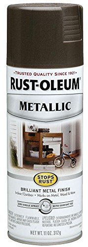 Rust-Oleum 7272830 Stops Rust Metallic Spray Paint, 11 oz, Dark Bronze