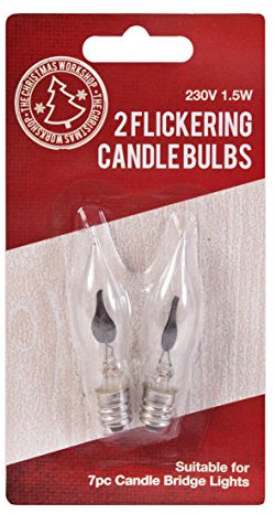 The Christmas Workshop 88730 Replacement Flickering Light Bulbs/Pack of 2 / Compatible with 70800 Candle Bridge