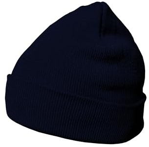 DonDon Mütze Herren Mütze Damen Wintermütze Beanie klassisches Design dunkelblau