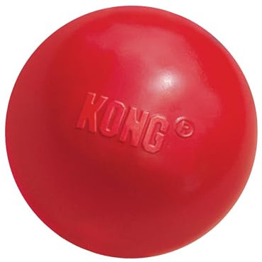 KONG Balle avec Trou - Jouet pour Chiens à Rapporter - Balle Classique en Caoutchouc pour l'Entraînement et Le Jeu - pour Chiens de Grande/Moyenne Taille - Rouge
