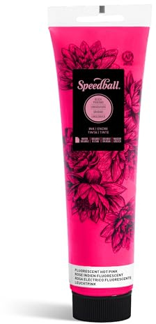 Speedball - Inchiostro solubile in acqua, 150 ml, colore: rosa acceso, per stampa a blocchi, linoleum, serigrafia, per artisti