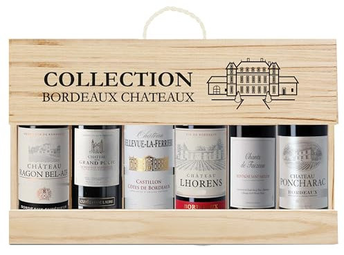 Calvet Collection Bordeaux - Confezione di 6 vini rossi di Bordeaux in confezione regalo in legno (6 x 0,375 l)