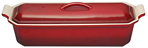 Le Creuset Terrina con prensa de cerámica de gres, 28 cm, 1, 1 L, Cereza, 82013100600009
