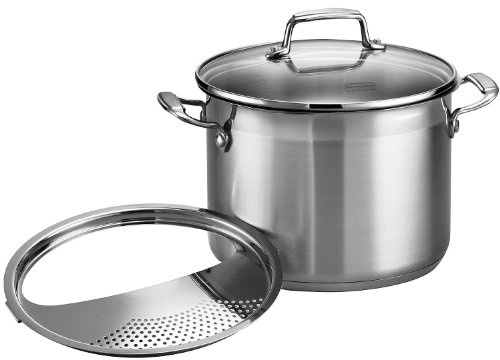 Tramontina Gourmet Stainless Steel 6-Quart Pasta Pot with Lid and Strainer
