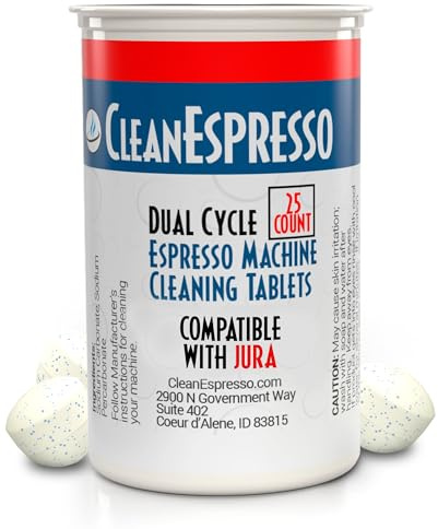 CleanEspresso - 25 Cleaning Tablets Designed For Jura Coffee Machines - 3.5g Dual Cycle Espresso Machine Cleaning Tablets for Jura Espresso Machines - Coffee Maker Cleaner