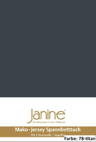 Janine Mako Jersey Spannbettlaken in 36 Farben 150x200 in titan