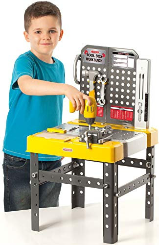 Casdon Tool Box Workbench | 2-In-1 Tool Box & Workbench For Children Aged 3+ | Includes Over 60 Tools For DIY Roleplay Fun!