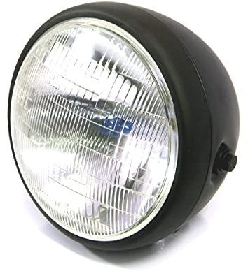 7.7 Mattschwarz Stahl 12v 55W Frontscheinwerfer Motorrad Maßgefertigt Projekt Motorrad Cafe Racer Scrambler - Hi/Abblendlicht