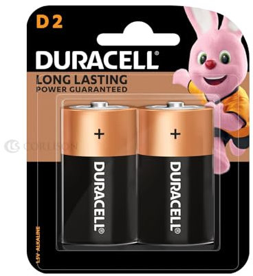 DURACELL - CopperTop D Alkaline Batteries - 2 Batteries