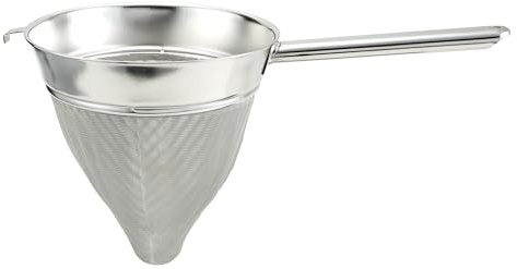 Winco Bouillon Strainer, 8-Inch Diameter, Extra Fine Mesh, Medium, Stainless Steel