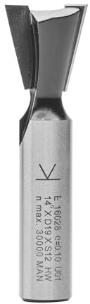 ENT 16028 Fresa a candela carburo, Gambo (S) 12 mm, diametro (D) 19 mm, NL 19 mm, E 14°, SL 40 mm, senza fresa per sgrossatura