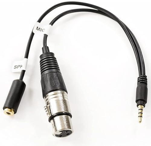 Movo TCB2 XLR Microphone to TRRS Smartphone Adapter with Headphone Jack - Compatible with iPhone and Android - XLR Female to 3.5mm Male Y Splitter