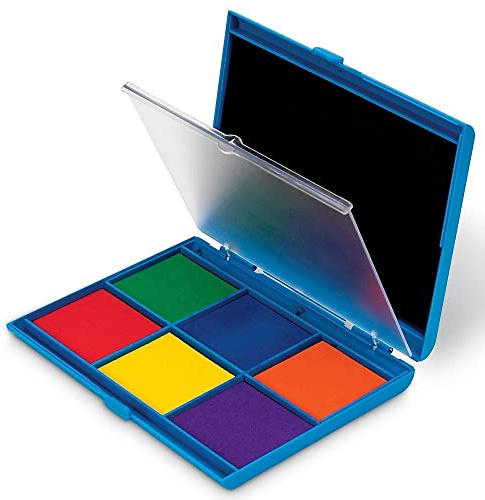 Learning Resources 7-Color Dual Stamp Pad - Washable Ink Pad for Kids, Ink Pads for Stamps, Stamp Pads for Classroom and Teachers