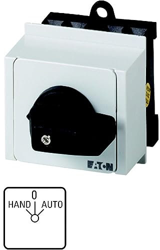 Eaton 041229 Umschalter, Kontakte: 4, 20 A, Frontschild: Hand-0-Auto, 45 Grad, Rastend, Verteilereinbau